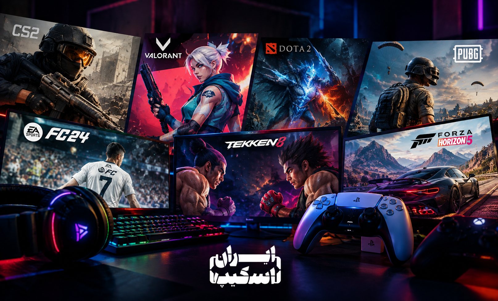 انواع بازی برای گیم نت؛ معرفی بازی&zwnj;های محبوب Counter-Strike 2، Valorant، Dota 2، PUBG، EA Sports FC و Tekken