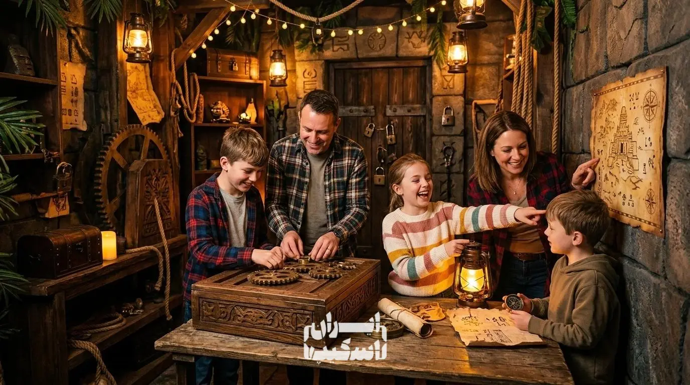 تجربه اتاق فرار خانوادگی و حل معما توسط والدین و فرزندان